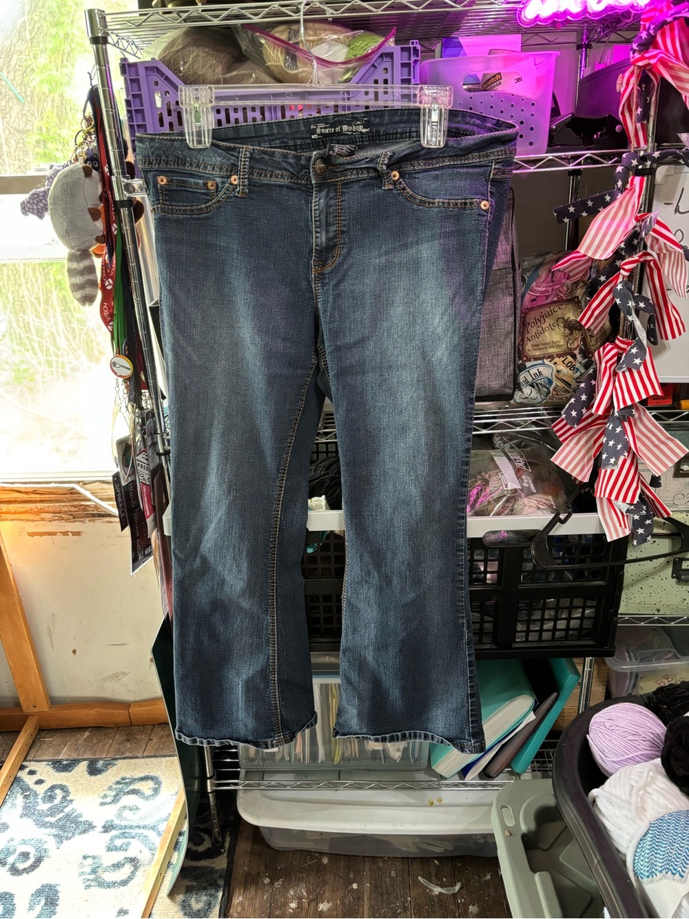 Women's Source of Wisdom Dark Blue Bootcut Jeans